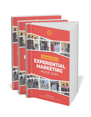 Book titled 'Experiential Marketing Made Easy' with a red cover and white text on a white background